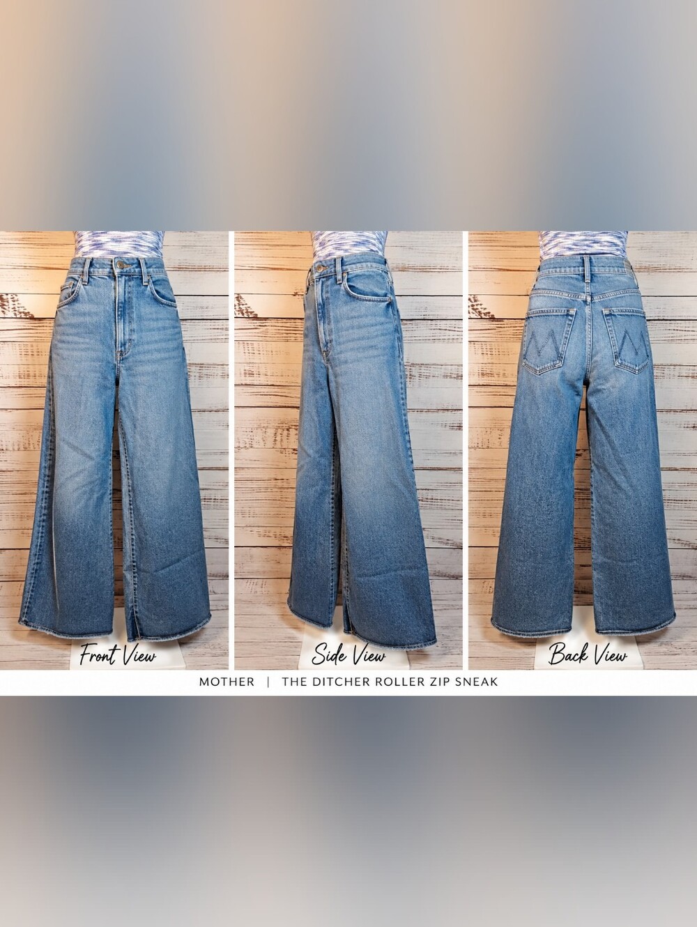 MOTHER The Ditcher Roller Zip Sneak Jeans Size 25 Arigato Mr. Roboto